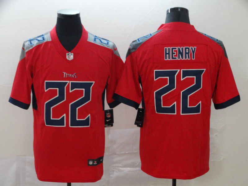 Men Tennessee Titans #22 Henry Red New Nike Vapor Untouchable Limited NFL Jersey